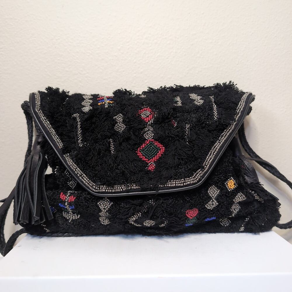 Beaded Fringe Crossbody Boho Bag